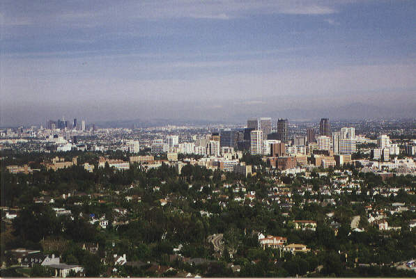 View from the Getty towards Downtown LA